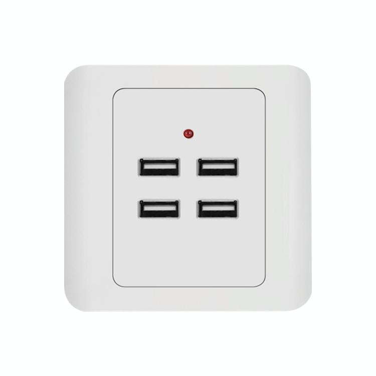 5V 3.1A 4 Ports USB Wall Charger Adapter Dock Station Socket Power Panel, 36V input