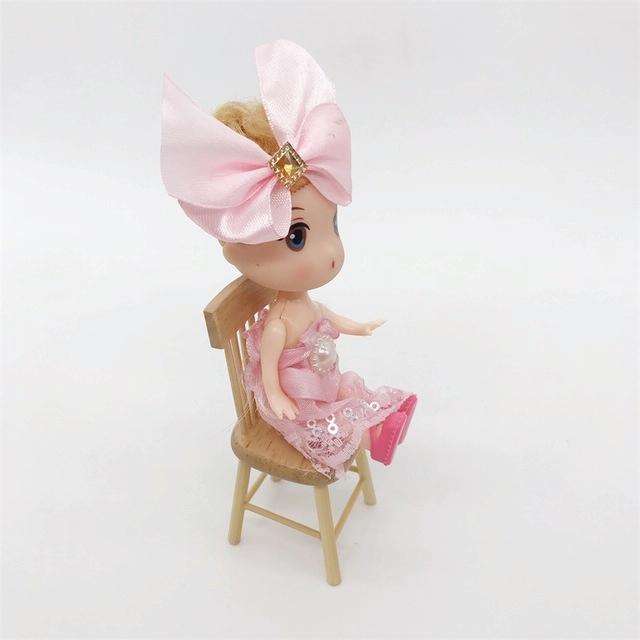 3 PCS Doll House Miniature Dining Room Furniture Wooden Chair Children Educational Toys(White)
