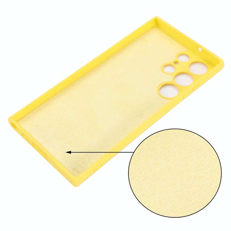 For Samsung Galaxy S23 Ultra 5G Pure Color Liquid Silicone Shockproof Full Coverage Phone Case(Ye...