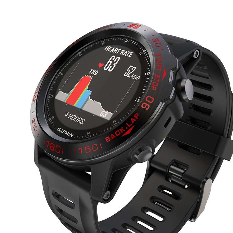 For Garmin Fenix 3/3 HR Smart Watch Steel Bezel Ring, B Version(Black Ring Red Letter)