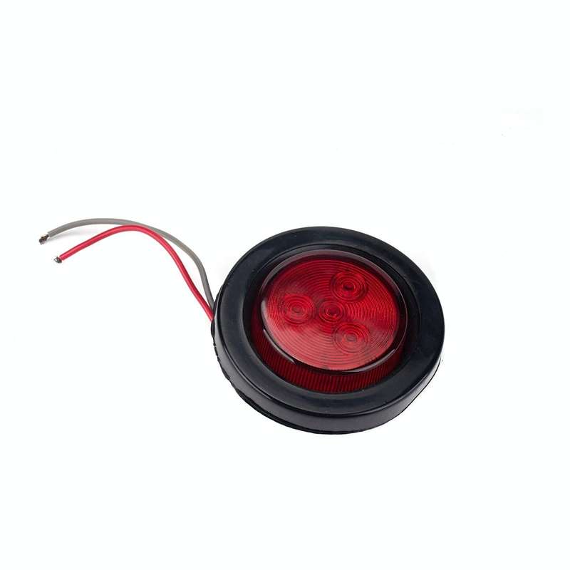 8 PCS Truck Trailer Red & Amber LED 2 inch Round Side Marker Clearance Tail Light Kits with Heat ...