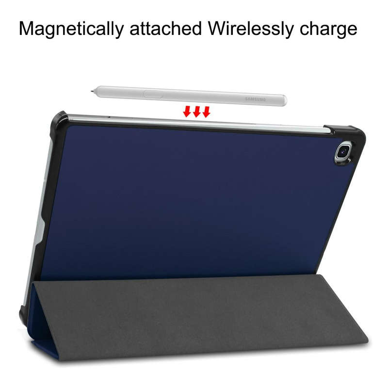 For Galaxy Tab S6 Lite 10.4 inch Custer Pattern Pure Color Horizontal Flip Leather Case with Thre...