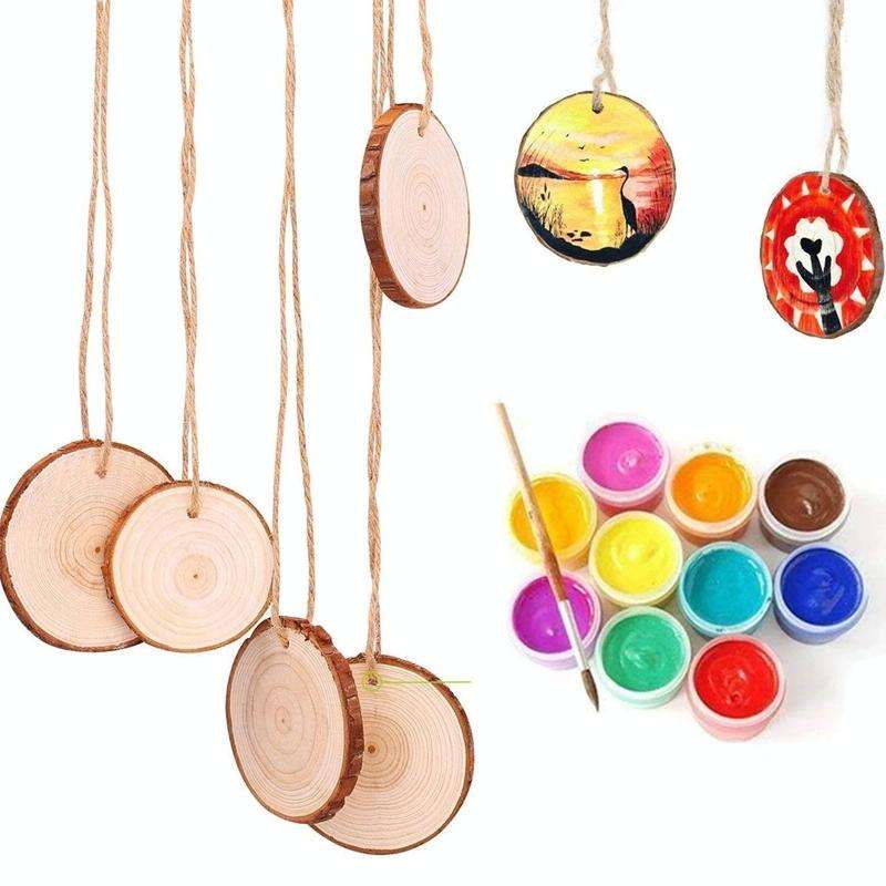 10 PCS Log Round Wood Pieces Hand-painted Decorative Shooting Props, Size:Small