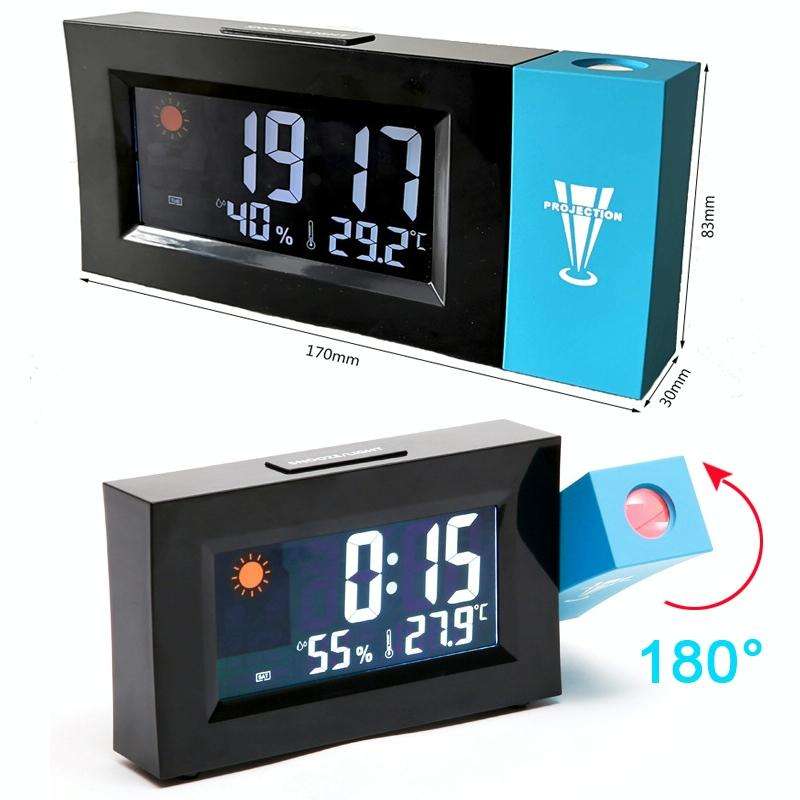 8290 Electronic Colour Screen Weather Clock Weather Forecast Projection Clock Rotatable Digital C...