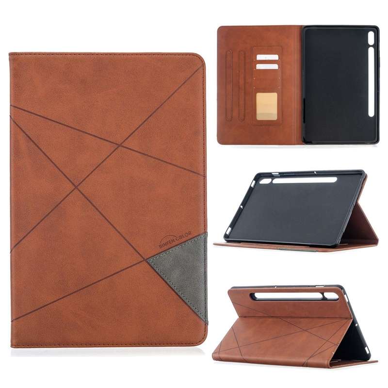 For Samsung Galaxy Tab S8 / Galaxy Tab S7 T870 Rhombus Texture Horizontal Flip Magnetic Leather C...