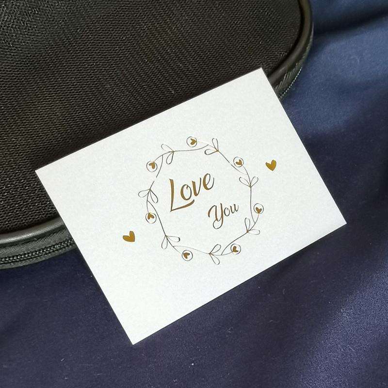 100 PCS Wedding Blessing Card Thank You Message Gift Decoration Card Bronzing Flower Greeting Car...