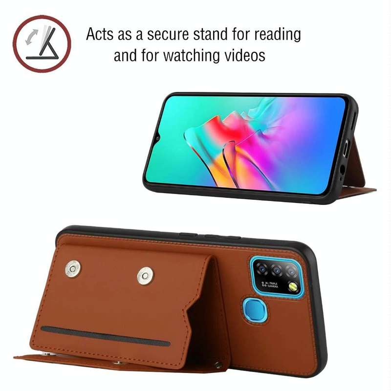 For Infinix Smart 5 / Hot 10 Lite Skin Feel PU + TPU + PC Phone Case(Brown)