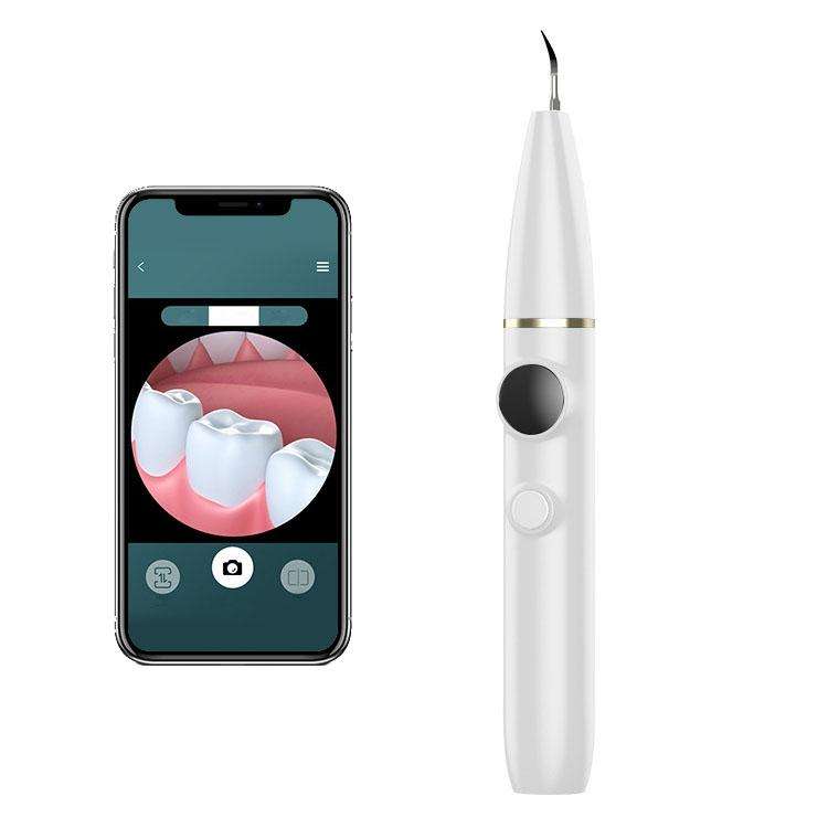 Tartar and Calculus Remover Oral Cleaning Ultrasonic Scaler Electric Visual Scaler(White)