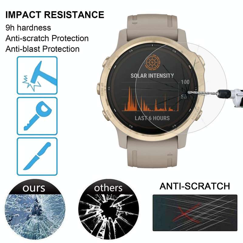 For Garmin Fenix 6S Pro 0.26mm 2.5D 9H Tempered Glass Film Screen Protector