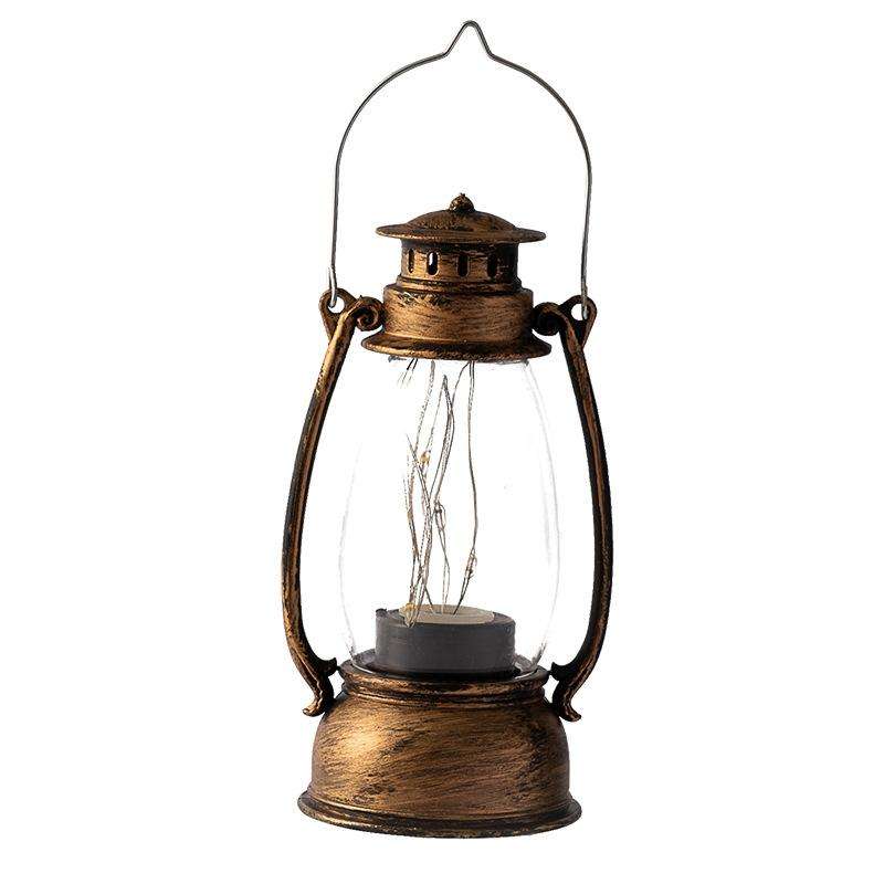 Retro Lantern Table Decoration Christmas Scene Decoration Simulation Oil Lamp(Bronze)