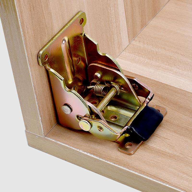 Collapsible Hinge Furniture Table Splicing Hardware With 10 Screws, Model: 90 Degree Silver