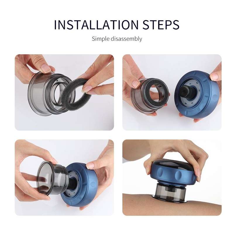 6-speed Charging Electric Cupping Massage Device(Blue)