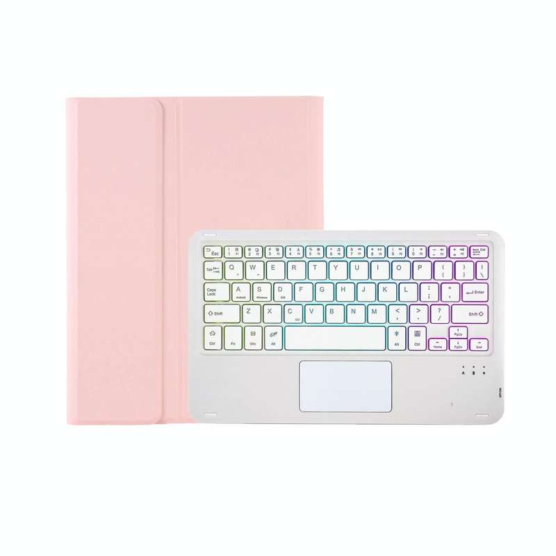 For Samsung Galaxy Tab S6 Lite A610B-AS Candy Color Backlight Bluetooth Keyboard Leather Tablet C...