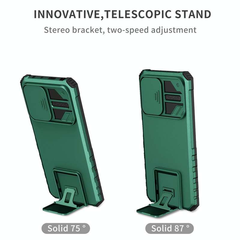 For Xiaomi Redmi Note 12 Pro 5G / Poco X5 Pro Stereoscopic Holder Sliding Camshield Phone Case(Gr...