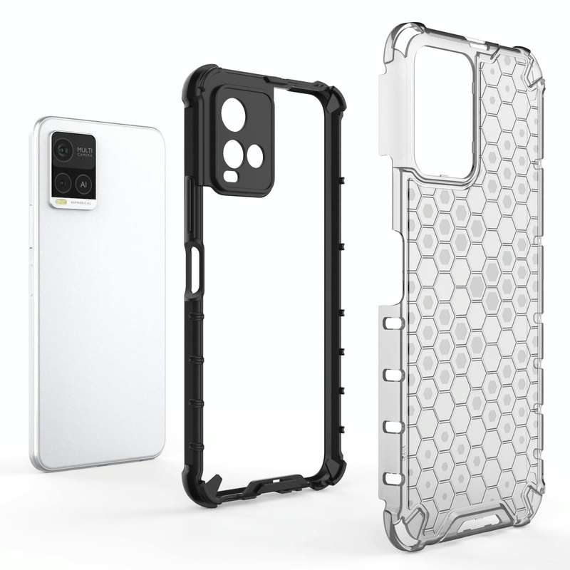 For vivo Y21 Shockproof Honeycomb PC + TPU Case(Blue)