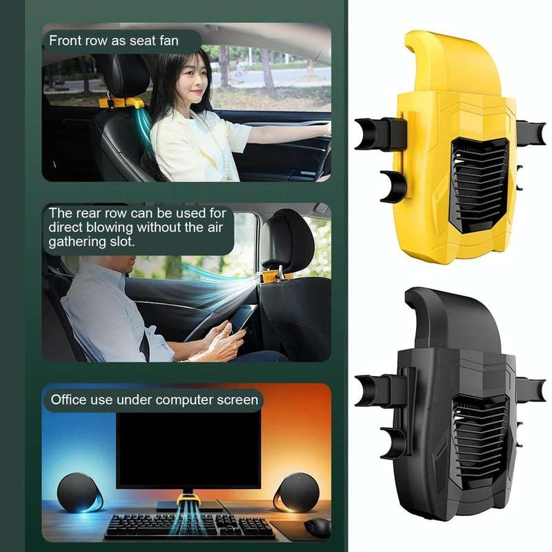 F415 Car Multifunctional Seat Back USB Fan(Black)