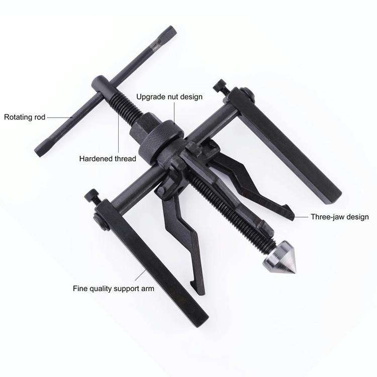3-Jaw Inner Bearing Puller Gear Extractor Heavy Duty Automotive Machine Tool Kit(Black)