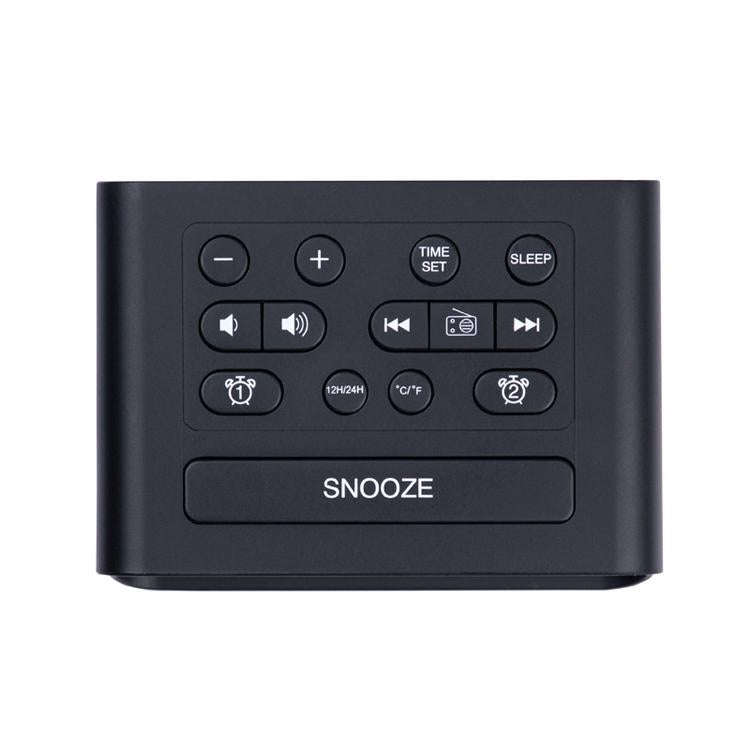 LED Digital Bedroom Alarm Clock With USB Charging Port Clock Radio Temperature Electronic Platfor...
