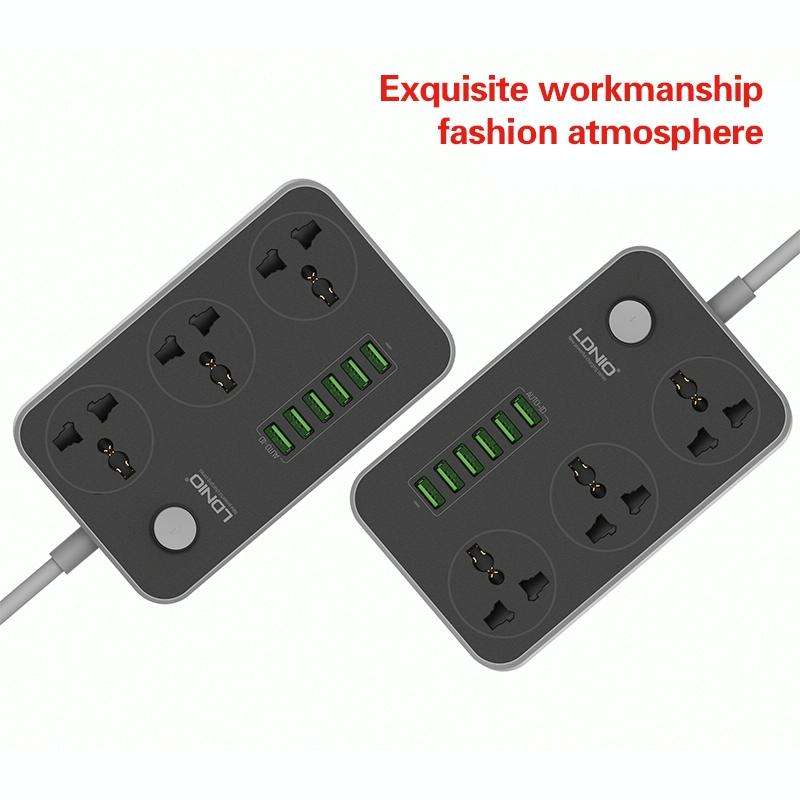 LDNIO SC3604 6 x USB Ports Multi-function Travel Home Office Socket, Cable Length: 2m, Big UK Plug