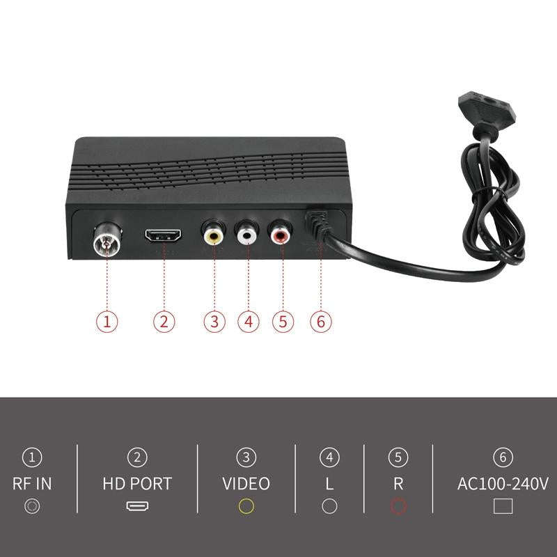 HD-120 DVB-T2 H.265 HD Digital TV Set Top Box, EU Plug