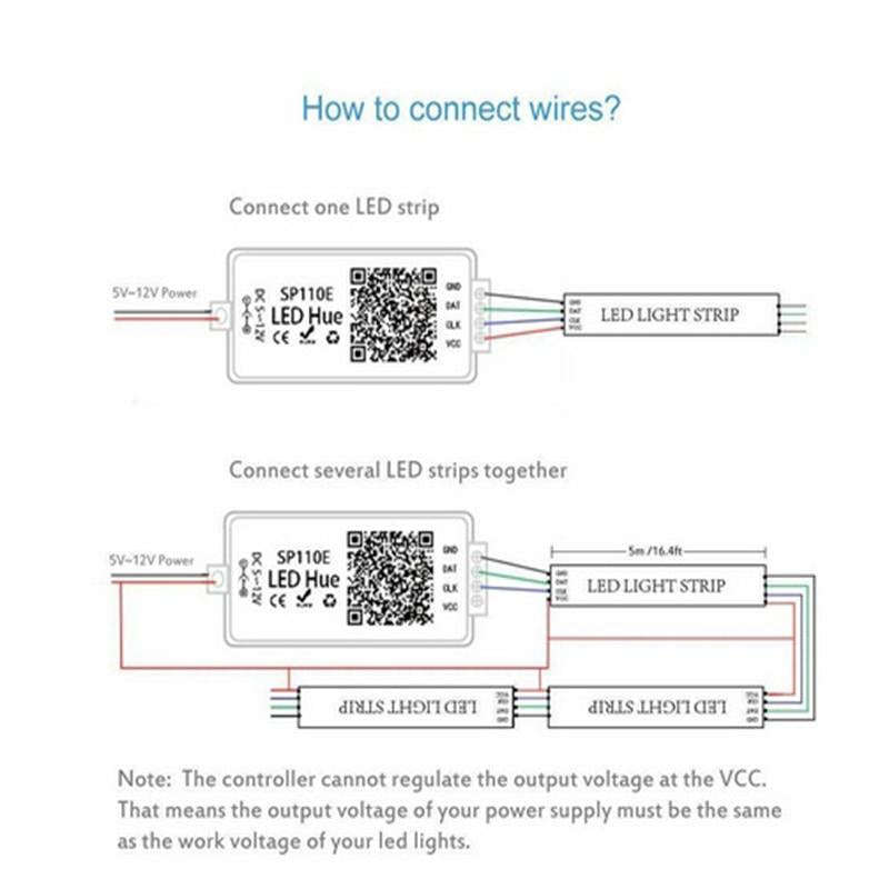 SP110E Bluetooth Pixel light Controller WS2811 WS2812B ws2812 dimmer SK6812 RGB RGBW APA102 WS280...