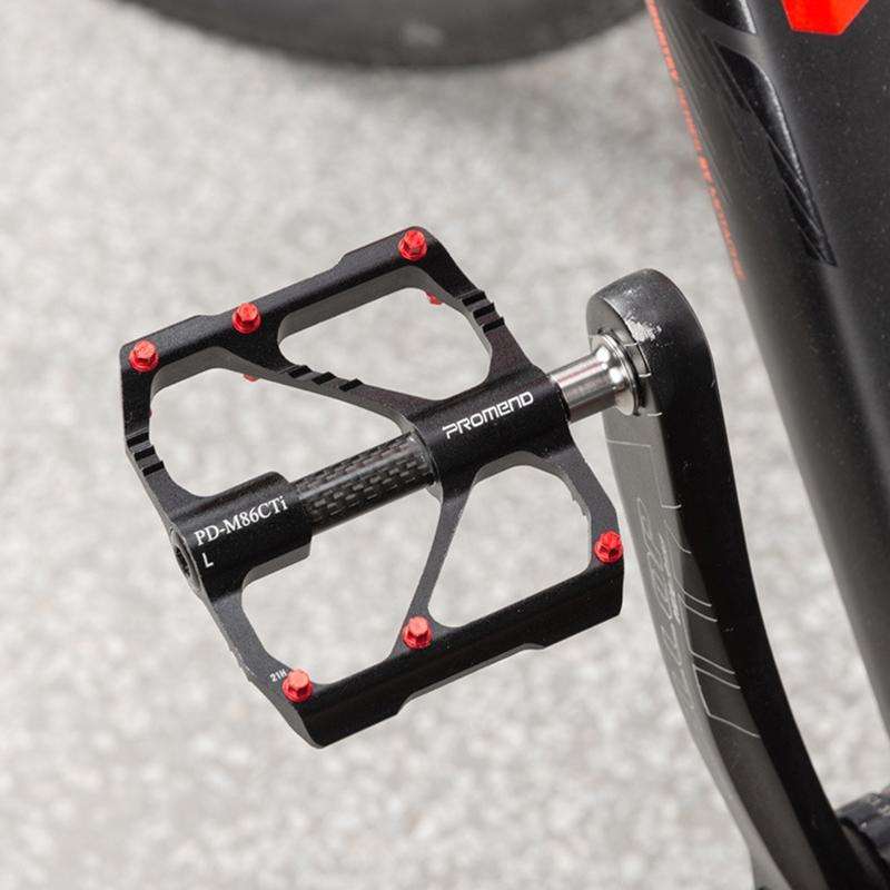 1 Pair PROMEND Titanium Axle Carbon Tube Bicycle Pedal Mountain Bike Road Bike 3 Palin Pedal PD-M...