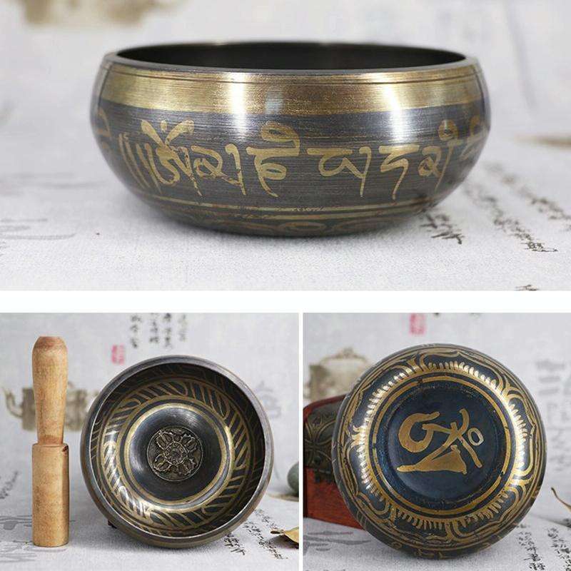 FB02-T8 Buddha Sound Bowl Yoga Meditation Bowl Home Decoration, Random Color And Pattern Delivery...