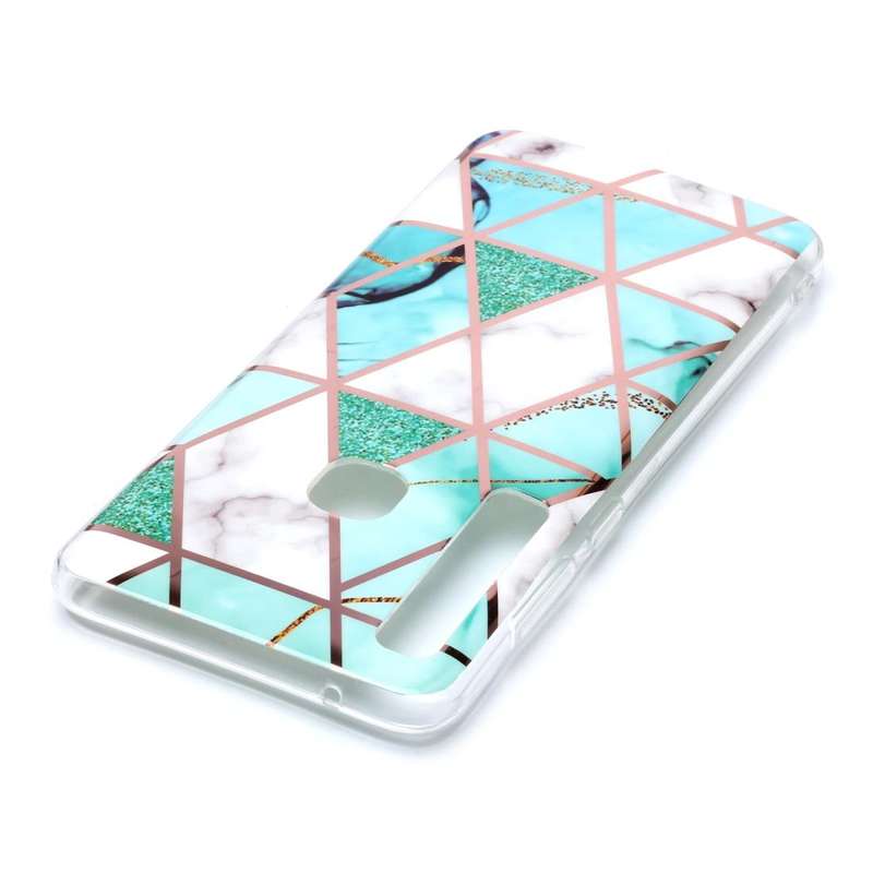 For Galaxy A9 (2018) / A9s Plating Marble Pattern Soft TPU Protective Case(Green White)