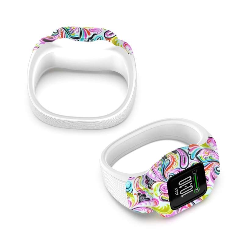 For Garmin Vivofit JR3 No Buckle Silicone Printing Watch Band, Size:S(Facial Makeup)