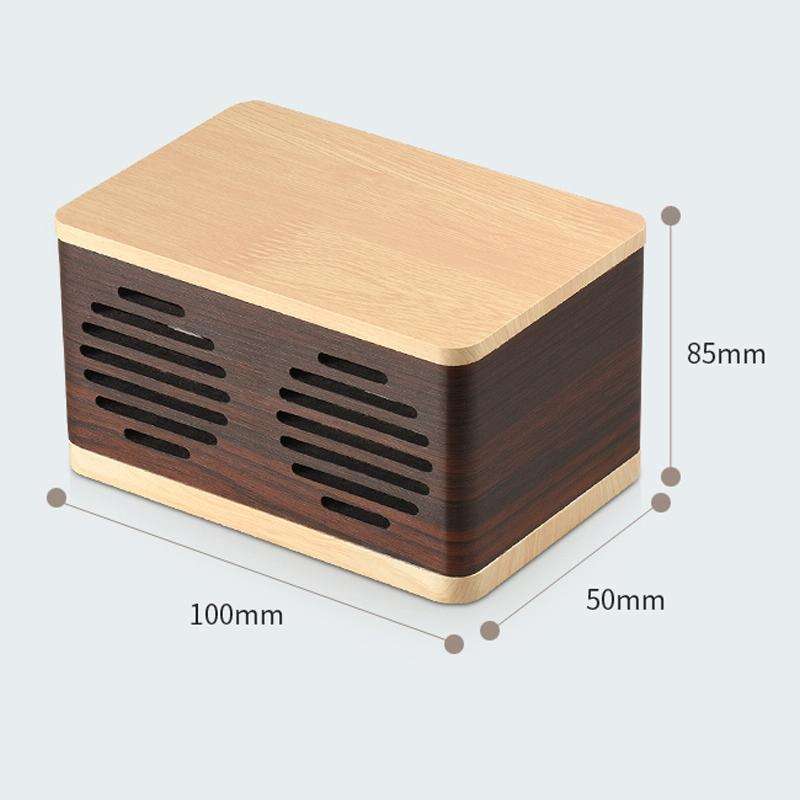 D70 QI Standard Subwoofer Wooden Bluetooth 4.2 Speaker, Support TF Card & 3.5mm AUX Brown