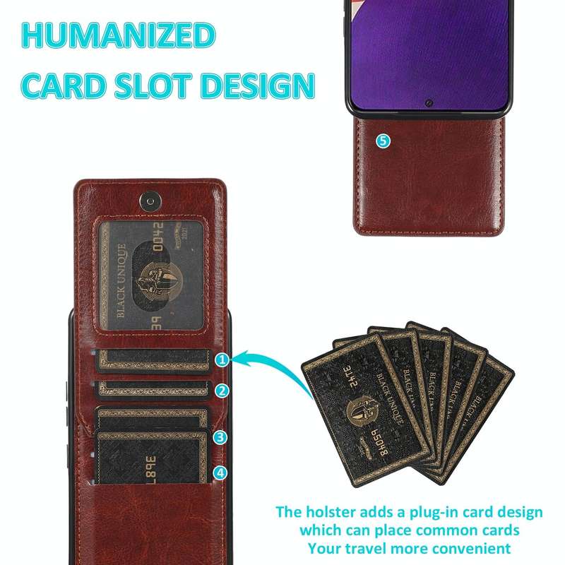 For Samsung Galaxy A73 5G Solid Color PC + TPU Protective Case with Holder & Card Slots(Brown)