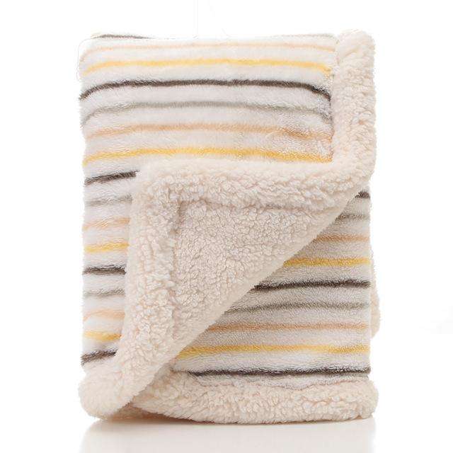 Winter Thick Double Layer Printed Lambskin Children Blanket Bedding, Size:100x150cm