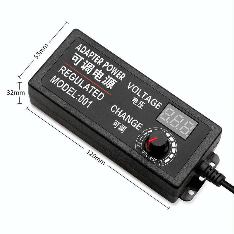 AC To DC Adjustable Voltage Power Adapter Universal Power Supply Display Screen Power Switching C...