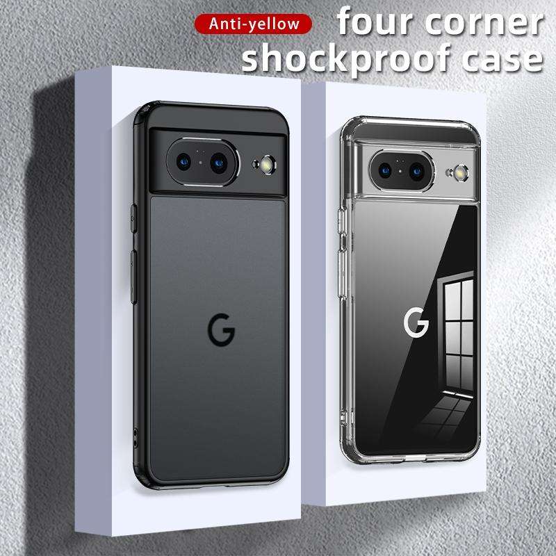 For Google Pixel 8 Armor Clear TPU Hard PC Phone Case(Matte Black)