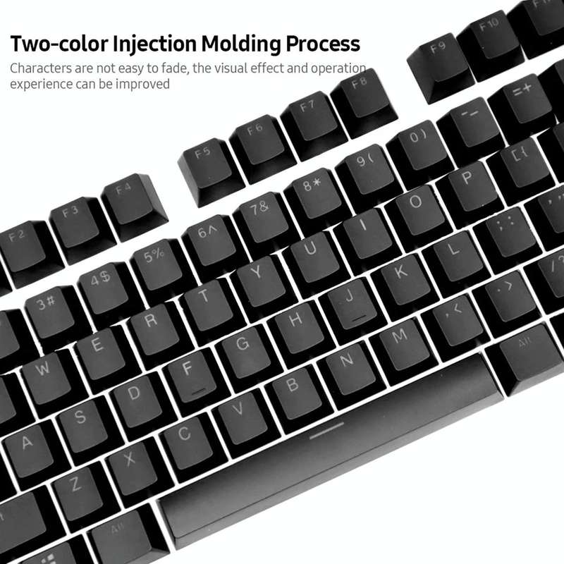 HXSJ P9 104 Keys PBT Color Mechanical Keyboard Keycaps(Rose Red)