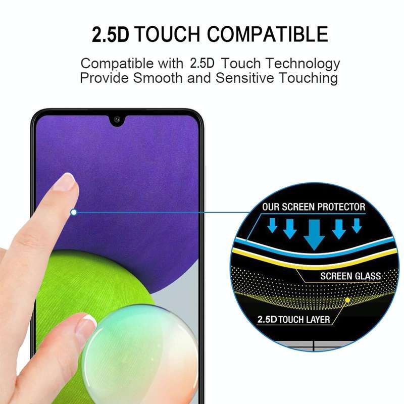 For Samsung Galaxy A22 4G 25 PCS Full Glue Full Screen Tempered Glass Film