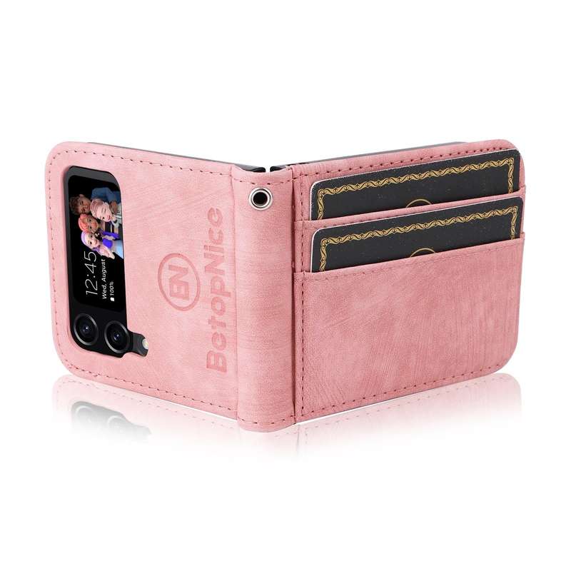 For Samsung Galaxy Z Flip4 BETOPNICE Dual-side Buckle Leather Phone Case(Pink)