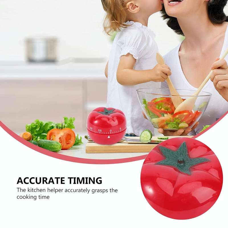 Creative Cute Tomato Shape Kitchen Mechanical Timer Alarm Reminder