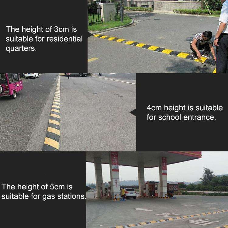 Trapezoidal Two-in-one Herringbone Rubber Speed Bump, Size: 50x35x5cm