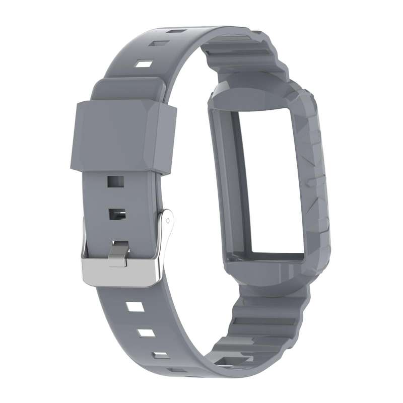 For Fitbit Charge 4 Silicone One Body Armor Watch Band(Gray)