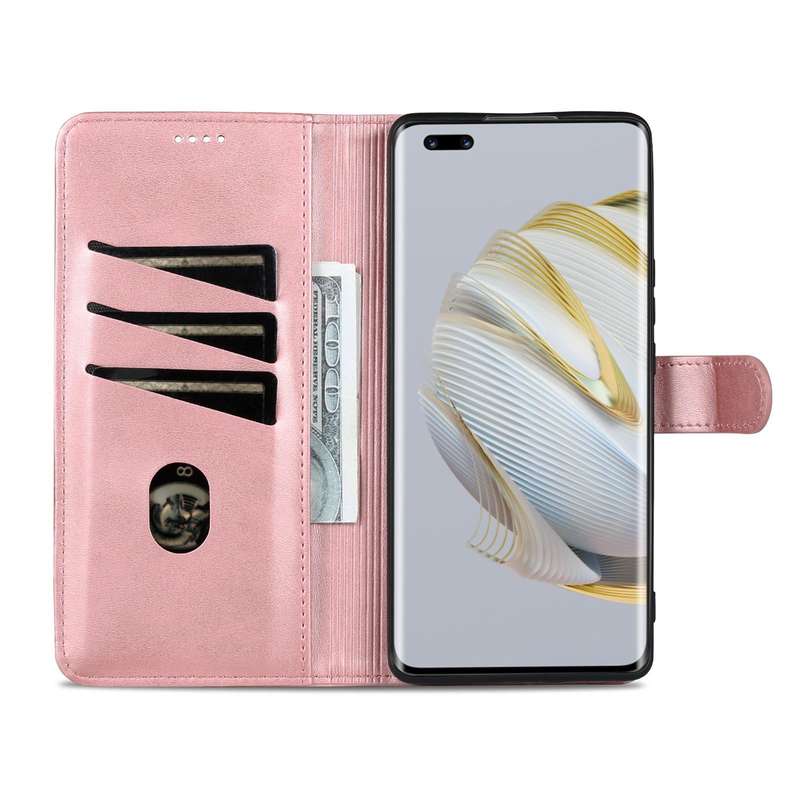 For Huawei nova 10 Pro AZNS Skin Feel Calf Texture Flip Leather Phone Case(Rose Gold)
