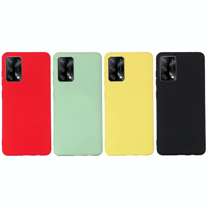 For OPPO A74 4G / F19 Pure Color Liquid Silicone Shockproof Full Coverage Case(Green)