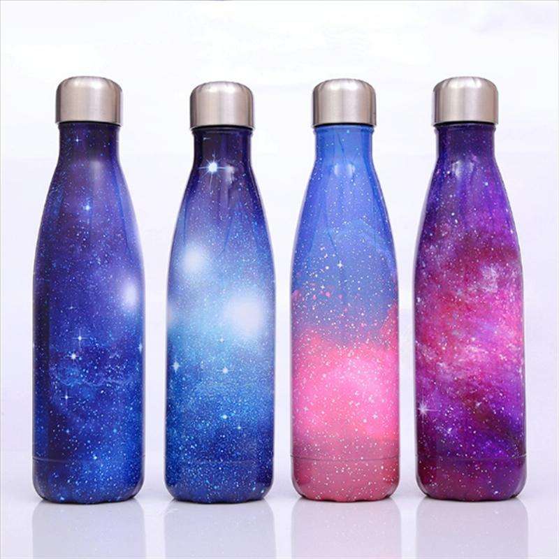 Starry Sky Pattern Thermal Cup Vacuum Flask Heat Water Bottle Portable Stainless Steel Sports Ket...