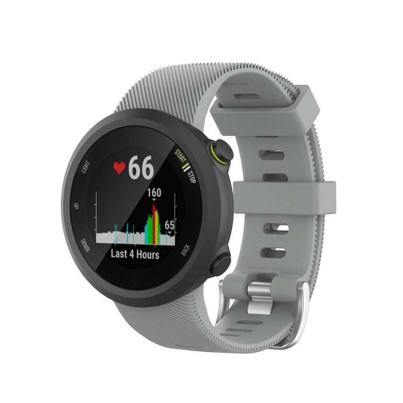 For Garmin Forerunner 45 / Forerunner 45S Universal Twill Solid Color Silicone Watch Band(Grey)