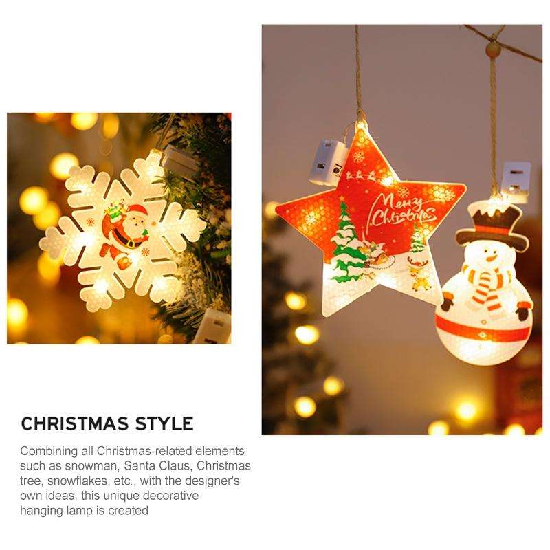6 in 1 LED Christmas Pendant String Lights USB Holiday Decoration Light