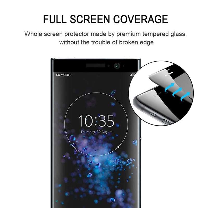 For Sony Xperia XA2 Plus 3D Curved Edge Full Screen Tempered Glass Film