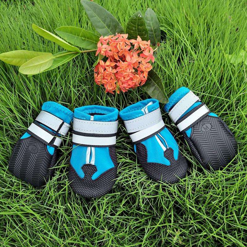 Wear-Resistant Non-Slip & Waterproof Pet Shoe Covers Medium And Large Dog Shoes(L Lake Blue)
