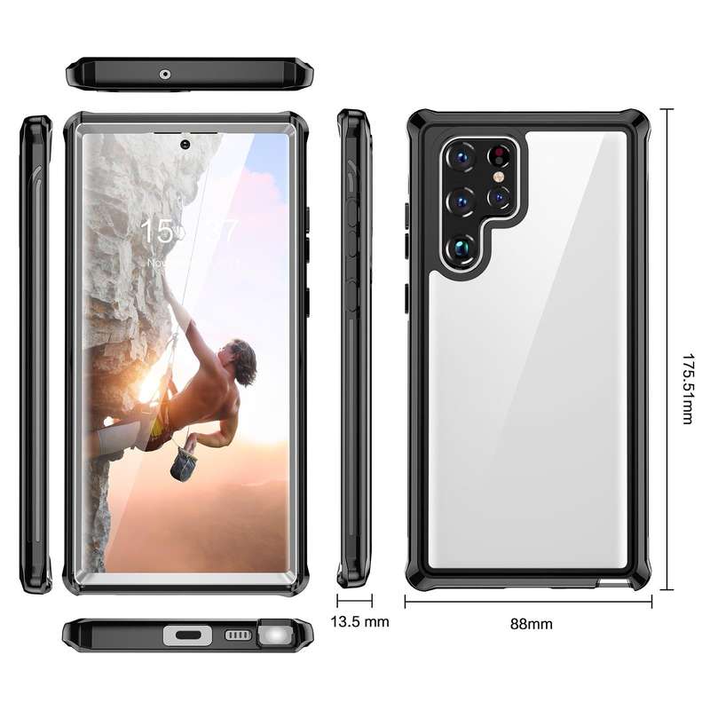 For Samsung Galaxy S22 Ultra 5G RedPepper Transparent Dot Shockproof Waterproof PC + TPU Phone Ca...