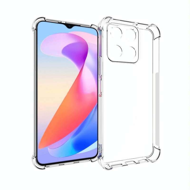 For Honor X6a 4G Shockproof Non-slip Thickening TPU Phone Case(Transparent)