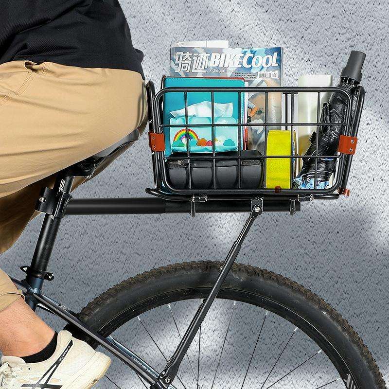 WEST BIKING YP0712030 Bicycle Aluminum Alloy Rack Cart Basket Mountain Bike Back Seat With Basket...